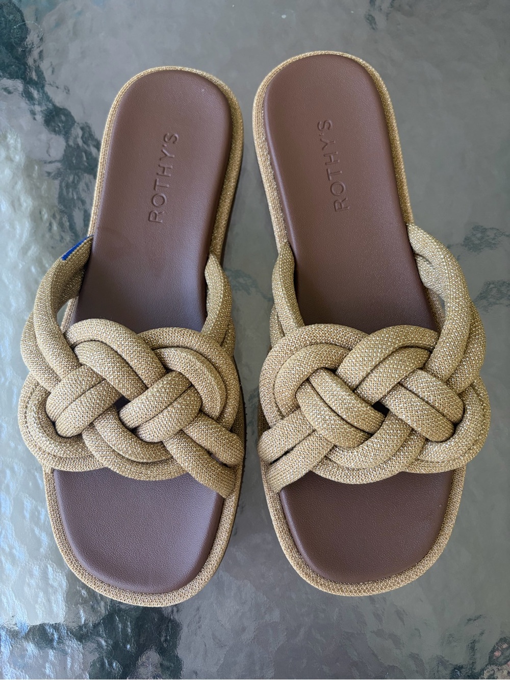 Rothys The Summer Sandal Womens 8.5 Golden Sun  Slide Slip-on NWT 191-003
